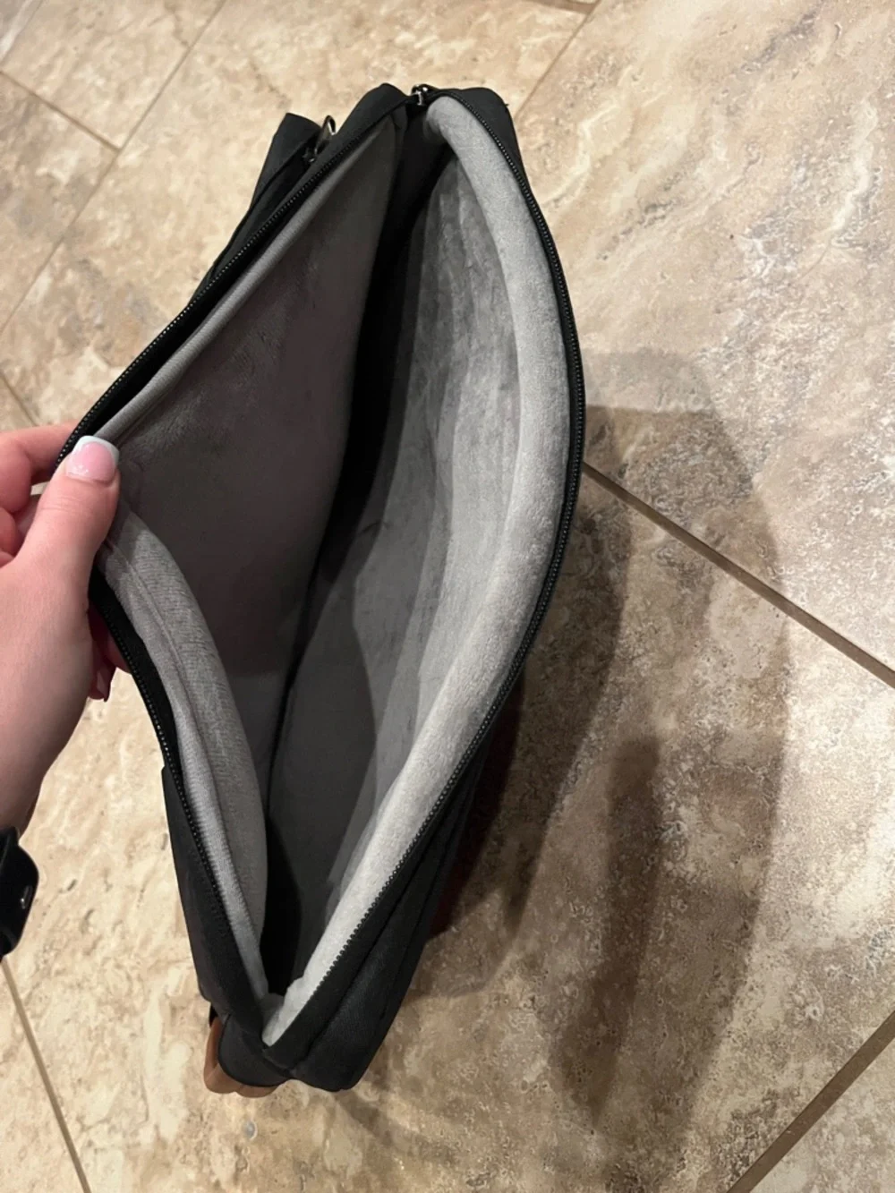 Men's Black Laptop Bag with Brown Handle - Minimal Business Carry